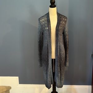 New Size Small Long Open Stitch Blue Cardigan by New Directions